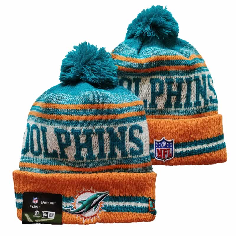 Dolphins Team Logo Aque and Orange Pom Cuffed Knit Hat YD,We sell and wholesale Dolphins Team Logo Aque and Orange Pom Cuffed Knit Hat YD on line form chian!